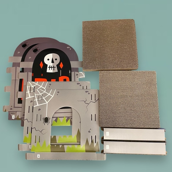 NEW Halloween Double Decker Tombstone Cat Scratcher & Hideout - Picture 9 of 14